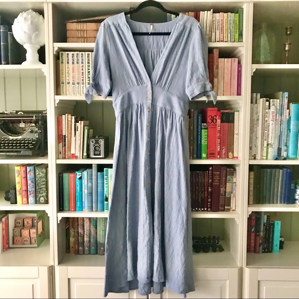 SOLD 🌿 Free People Blue ‘Love of My Life’ Dress - Picture 7 of 16